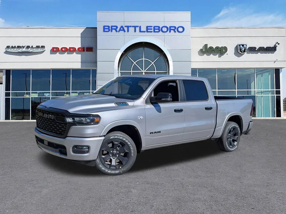 2026 RAM 1500 silver: One of the best 2026 RAM 1500 models, available at Brattleboro CDJR, Vermont.