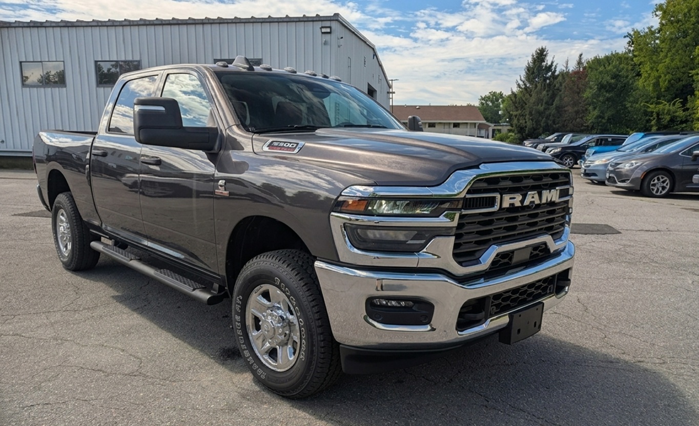 New 2026 RAM 3500 Tradesman Crew Cab 4x4 6'4' Box: One of the best options among the best trucks for snow plowing in Vermont. Available now at Brattleboro CDJR.